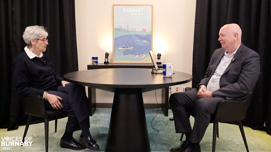 Mayor Hurley sitting down with Dr. Joy Johnson